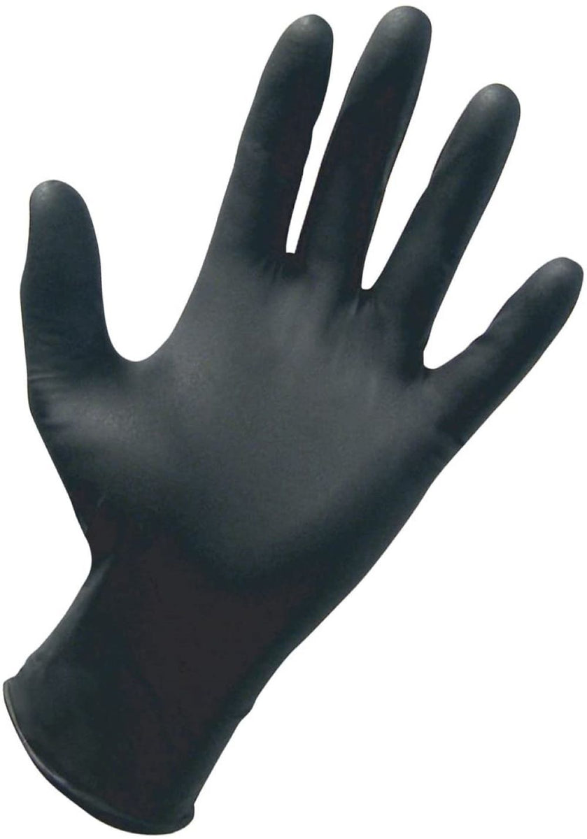 SAS Safety Raven 66519 XL Powder-Free Black Nitrile Disposable Gloves ...